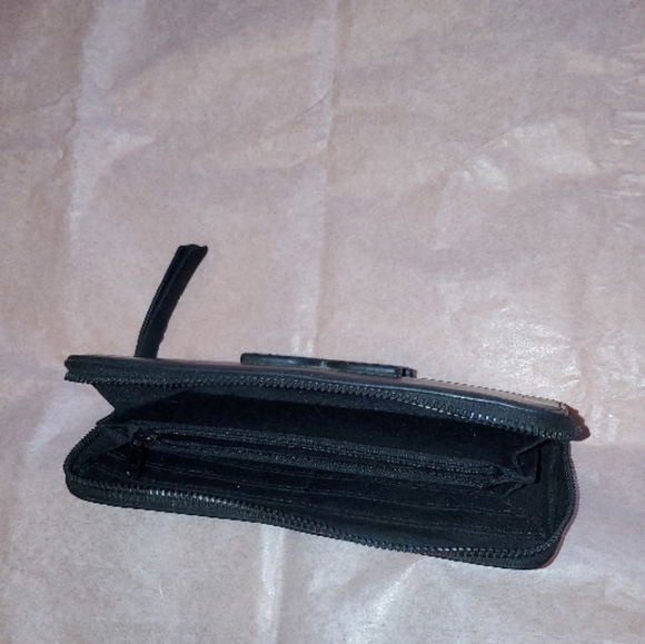 SAM EDELMAN SOPHIA ZIP AROUND WALLET FAUX LEATHE Black - Picture 5 of 7